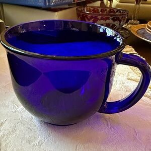 Vintage Elegant cobalt Blue Glass Mug large